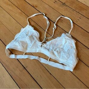 Aerie Off-White Lace Triangle Bralette with Adjustable Straps size Medium